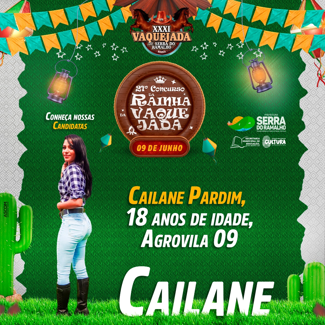 Conheça Cailane Pardim, uma das nossas belíssimas candidatas ao título de Rainha da XXXI Vaquejada de Serra do Ramalho.