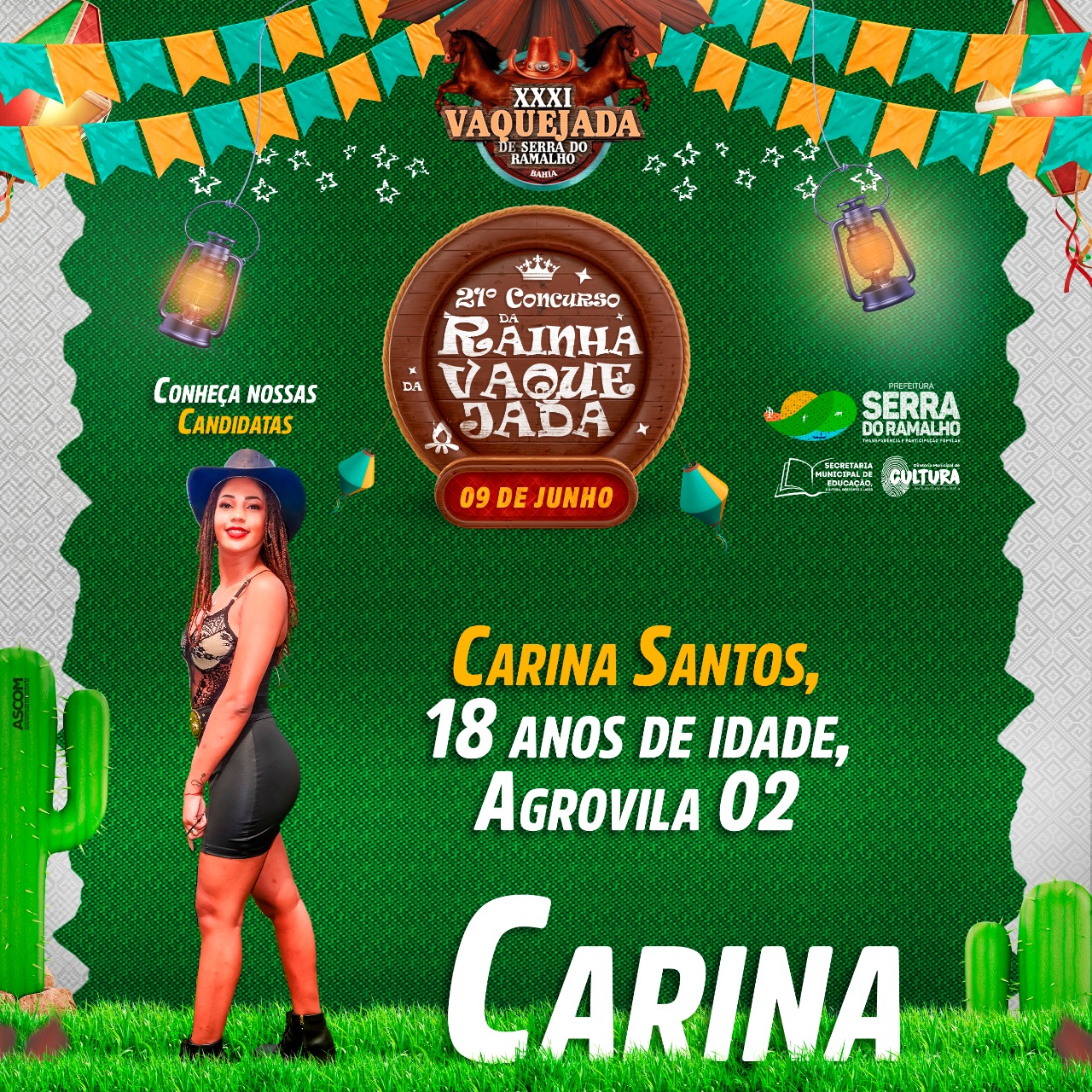 Conheça Carina Santos, uma das nossas belíssimas candidatas ao título de Rainha da XXXI Vaquejada de Serra do Ramalho.