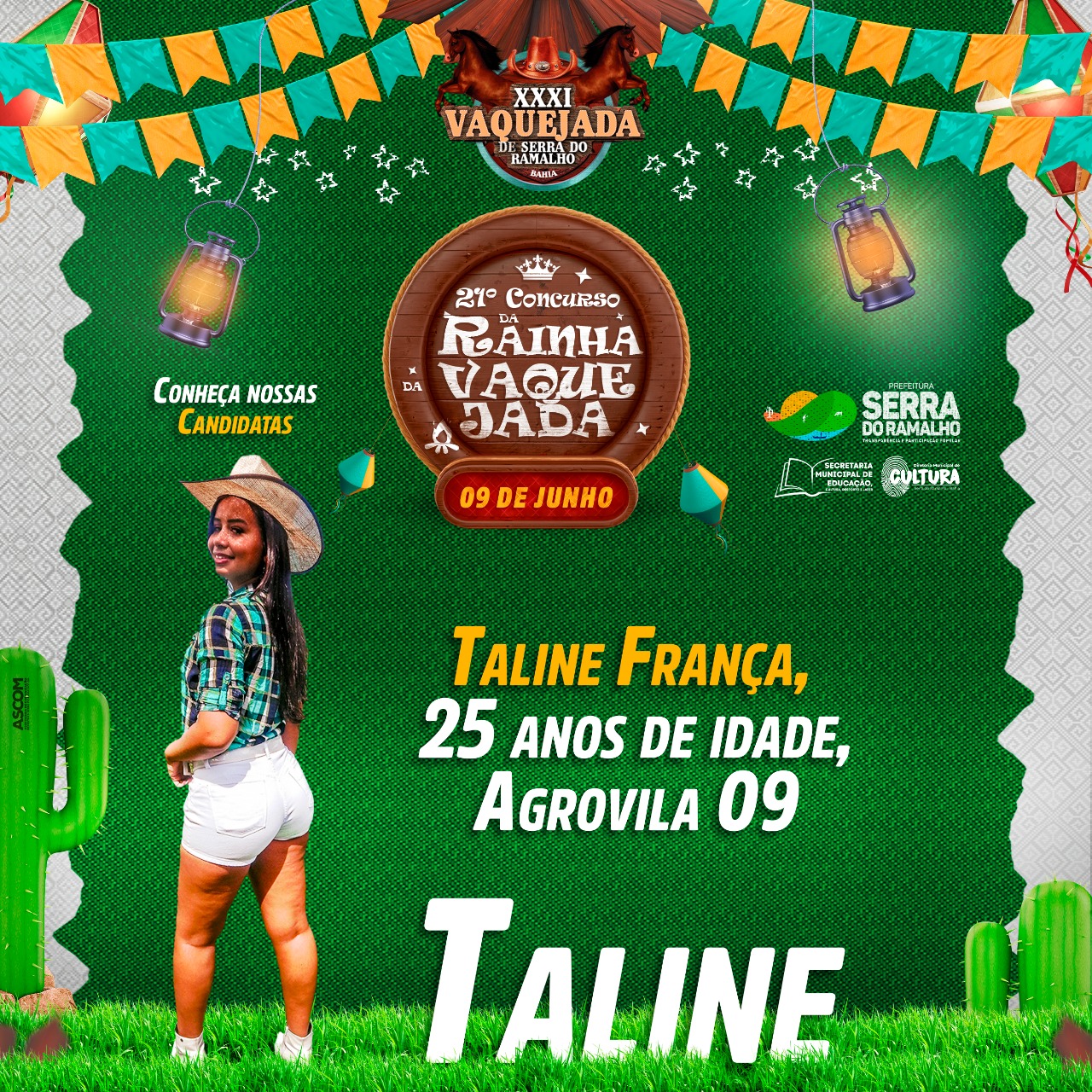 Conheça Taline França, uma das nossas belíssimas candidatas ao título de Rainha da XXXI Vaquejada de Serra do Ramalho.