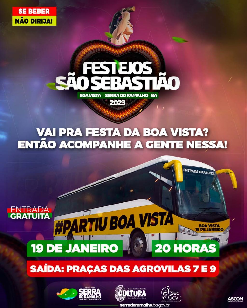 Você já está preparado para a festa da Boa Vista: Se liga que agora temos transporte gratuito.