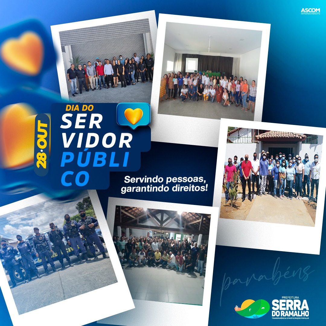 Parabéns, Servidor Público: profissionais que se dedicam diariamente para sempre oferecer um serviço público de qualidade para nossa população.