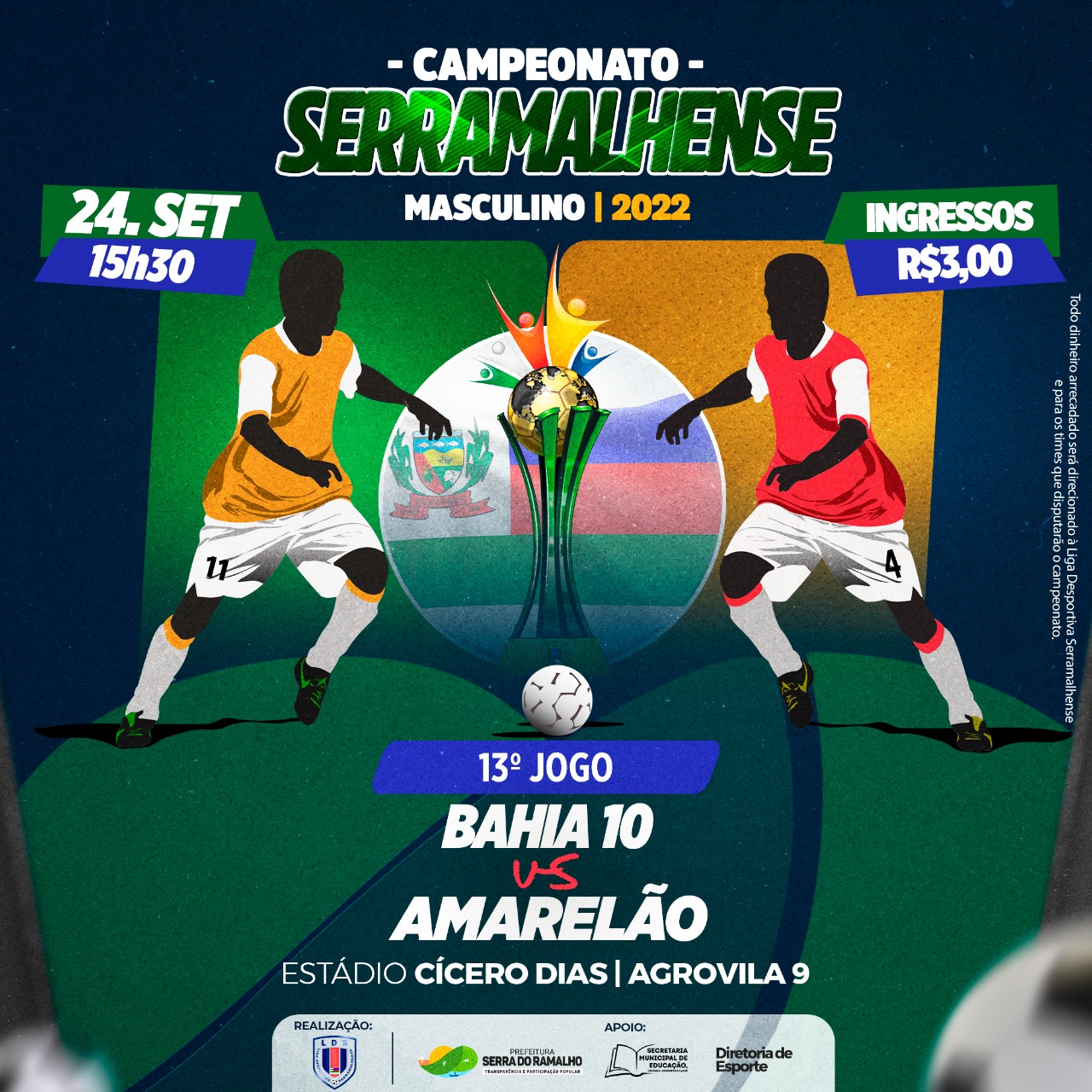 O Campeonato Serramalhense de Futebol está a todo vapor! Fique de olho nos próximos jogos que irão acontecer:...